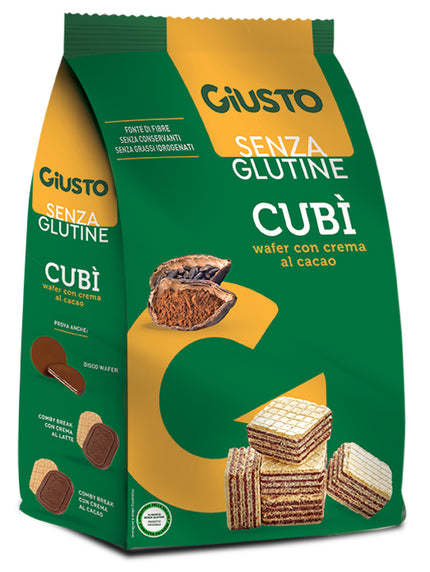 GIUSTO GLUTEN FREE CUBI' WAFER COCOA 250 G