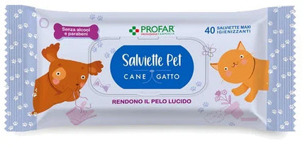 PROFAR SALVIETTE PET DETERGENTE TALCO 40 PEZZI MAXI - Farmaspeed