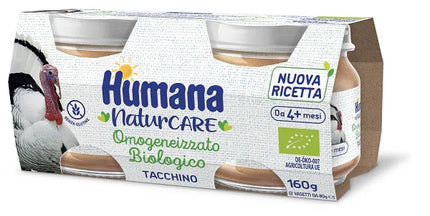 HUMANA OMOGENEIZZATO TACCHINO BIO 2 VASETTI DA 80 G - Farmaspeed