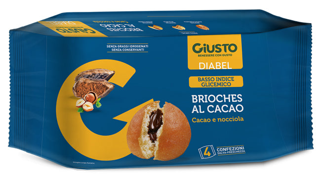 GIUSTO DIABEL BRIOCHE CACAO 4 PEZZI DA 45 G