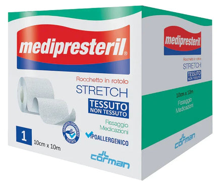 MEDIPRESTERIL ROCCHETTO ROTOLO STRETCH TESSUTO NON TESSUTO 10 CM X 1000 CM - Farmaspeed