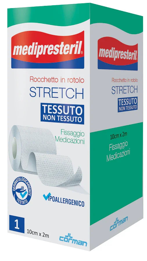 MEDIPRESTERIL ROCCHETTO ROTOLO STRETCH TESSUTO NON TESSUTO 10 CM X 200 CM - Farmaspeed