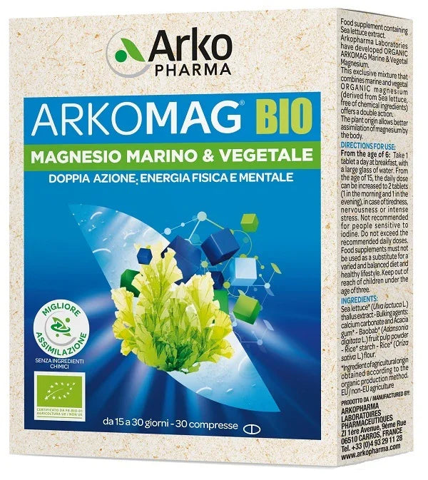 ARKOMAG BIO MAGNESIO MARINO & VEGETALE 30 COMPRESSE - Farmaspeed