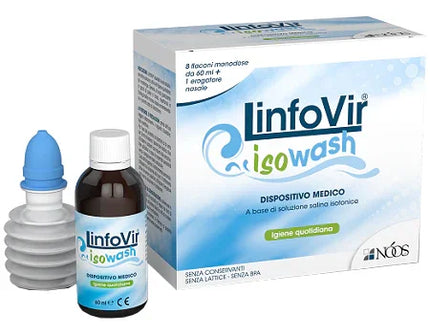 SOLUZIONE SALINA ISOTONICA LINFOVIR ISOWASH 8 FLACONI DA 60 ML - Farmaspeed