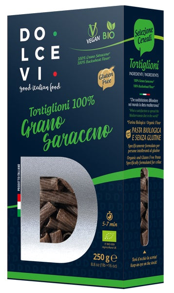 DOLCEVI' TORTIGLIONI 100% ORGANIC BUCKWHEAT 250 G