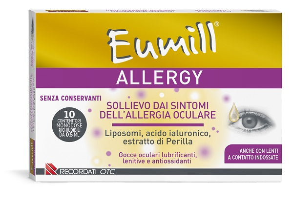 EUMILL ALLERGY EYE DROPS 10 VIALS OF 0.5 ML