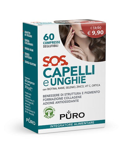 PURO SOS CAPELLI&UNGHIE 60 COMPRESSE DEGLUTIBILI