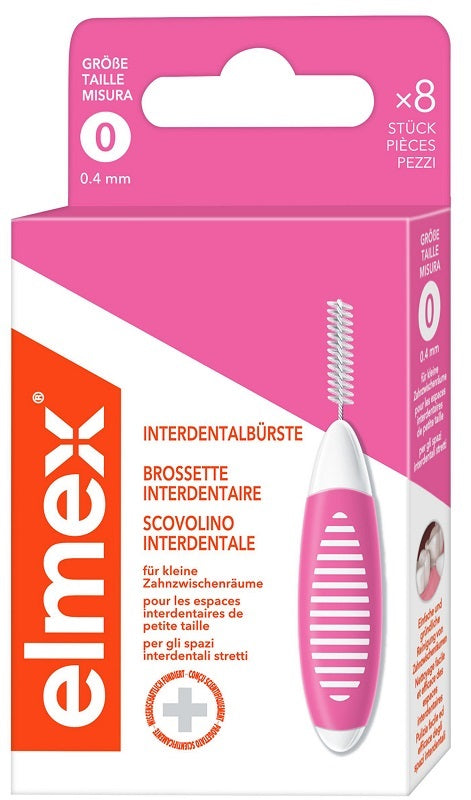 ELMEX INTERDENTAL BRUSH PINK 0.4MM 8 PIECES