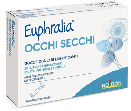 GOCCE OCULARI LUBRIFICANTI EUPHRALIA OCCHI SECCHI 15 MONODOSE RICHIUDIBILI X 0,5 ML