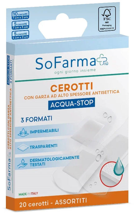 CEROTTO ACQUASTOP ASSORTITI 20 PEZZI SOFARMAPIU' - Farmaspeed