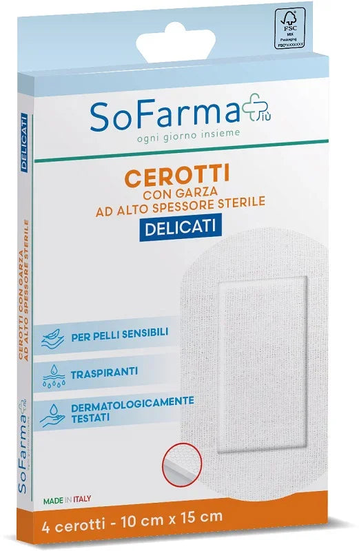 CEROTTO DELICATO 10X15 CM 4 PEZZI SOFARMAPIU' - Farmaspeed