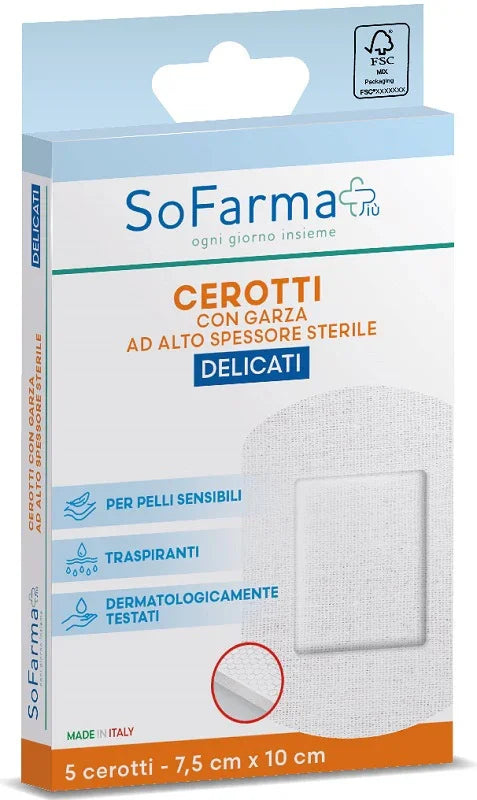 CEROTTO DELICATO 7,5X10 CM 5 PEZZI SOFARMAPIU' - Farmaspeed