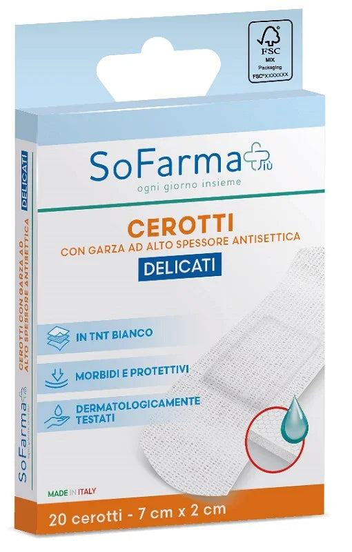 CEROTTO DELICATO 7X2 CM 20 PEZZI SOFARMAPIU' - Farmaspeed