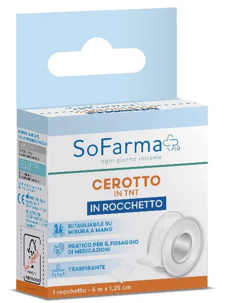 ROCCHETTO TESSUTO NON TESSUTO M 5X1,25 CM SOFARMAPIU' - Farmaspeed