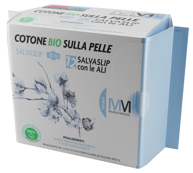 MUNUS MEDICAL PROTEGGI SLIP CON ALI COTONE BIO SULLA PELLE 12 PEZZI