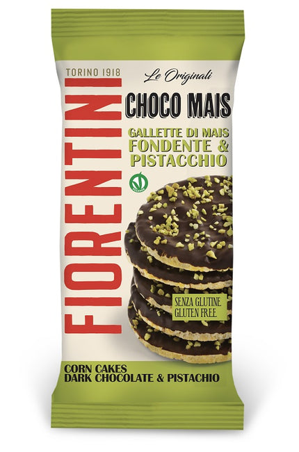 CORN CRACKERS COVERED WITH DARK CHOCOLATE AND PISTACHIO GRANULES 72 G