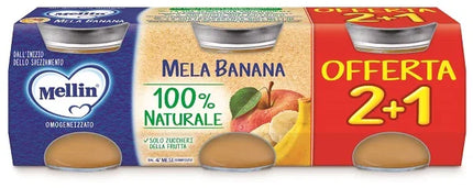 MELLIN OMOGENEIZZATO MELA BANANA 3 PEZZI DA 100 G - Farmaspeed
