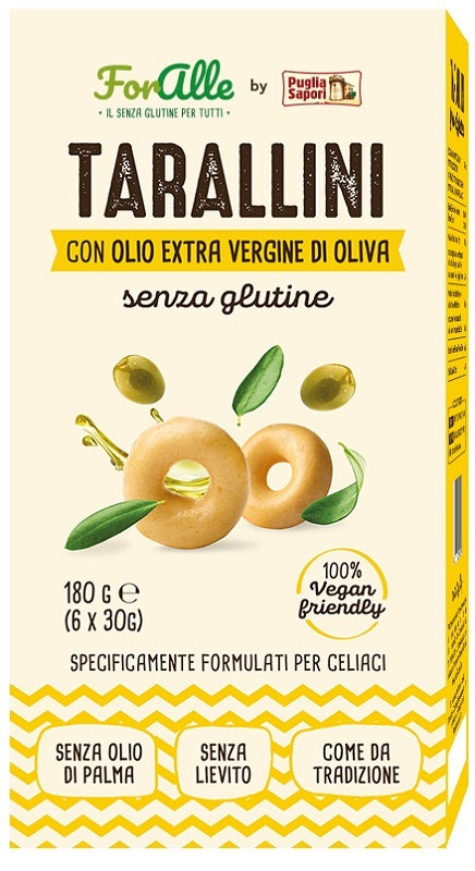 FORALLE GLUTEN-FREE TARALLINI EXTRA VIRGIN OLIVE OIL 6 SACHETS OF 30 G