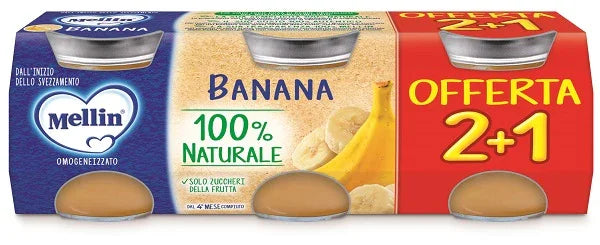 MELLIN OMOGENEIZZATO BANANA 3 PEZZI DA 100 G - Farmaspeed