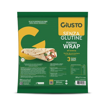 GIUSTO GLUTEN FREE WRAP WITH OATS 3 PIECES OF 60 G