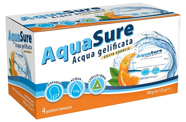 AQUASURE ACQUA GELIFICATA ARANCIA EDULCORATA MULTIPACK 4 PEZZI DA 125 G
