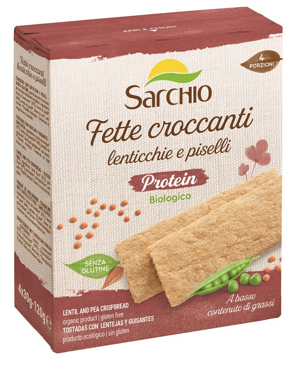 SARCHIO CRISPY SLICES PROTEIN LENTILS AND PEAS 120 G