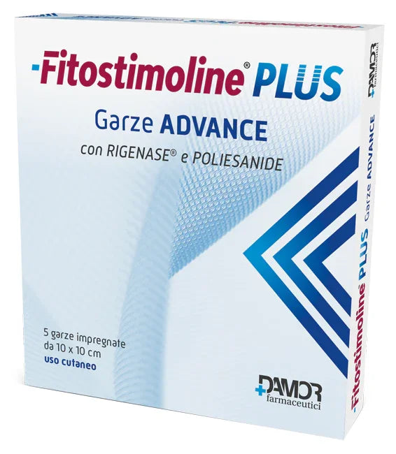 FITOSTIMOLINE PLUS GARZE ADVANCE IMPREGNATE 10X10 CM 5 PEZZI - Farmaspeed