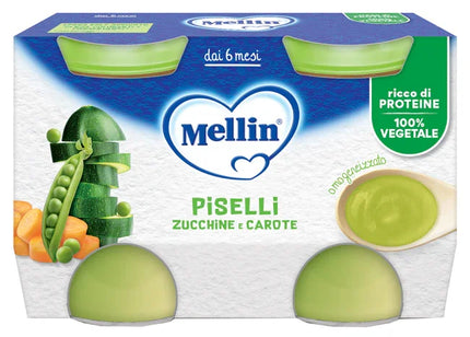 MELLIN OMOGENEIZZATO PISELLI E CAROTE 2 PEZZI DA 130 G - Farmaspeed