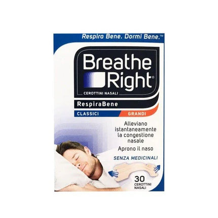 CEROTTI NASALI BREATHE RIGHT CLASSICI GRANDI 30 PEZZI - Farmaspeed