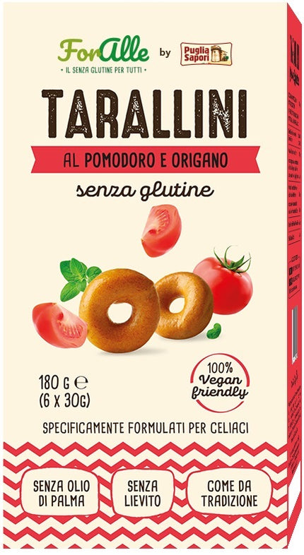 FORALLE TARALLINI POMODORO E ORIGANO 6 BUSTINE X 30 G