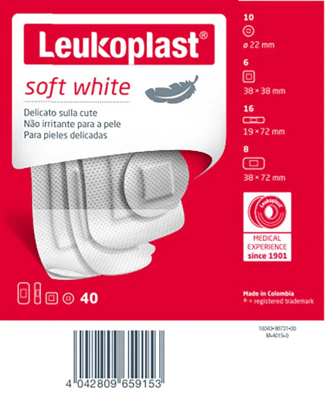 LEUKOPLAST SOFT WHITE 40 PEZZI ASSORTITI - Farmaspeed