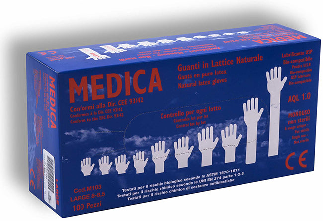 LATEX GLOVES WITH POWDER SMALL 100 PIECES GAMMADIS