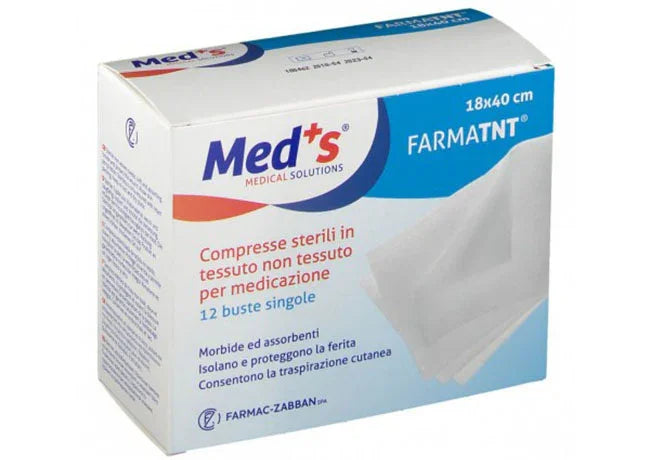 GARZA COMPRESSA MEDS TESSUTO NON TESSUTO 18X40CM 12 PEZZI - Farmaspeed