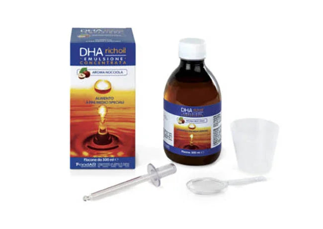 DHA RICHOIL SCIROPPO AL 25% DI DHA DI ORIGINE ALGALE GUSTO MANDORLA 30 ML - Farmaspeed