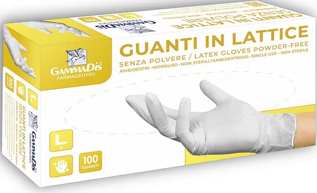 GUANTI LATTICE SENZA POLVERE SMALL 100 PEZZI GAMMADIS - Farmaspeed
