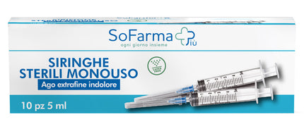 STERILE SYRINGE 5ML GAUGE 23 10 PIECES SOFARMAPIU'