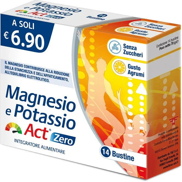 MAGNESIO E POTASSIO ACT ZERO 14 BUSTINE - Farmaspeed
