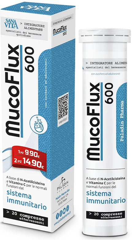 SANAVITA MUCOFLUX 600 20 EFFERVESCENT CAPSULES