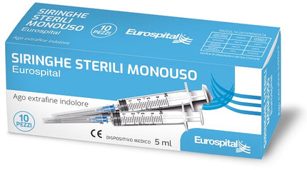 EUROSPITAL 5 ML DISPOSABLE STERILE SYRINGE 10 PIECES