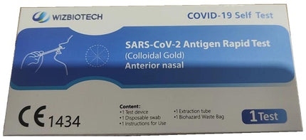 TEST ANTIGENICO RAPIDO COVID-19 WIZBIOTECH AUTODIAGNOSTICO RILEVAZIONE QUALITATIVA ANTIGENE SARS-COV-2 IN TAMPONI NASALI