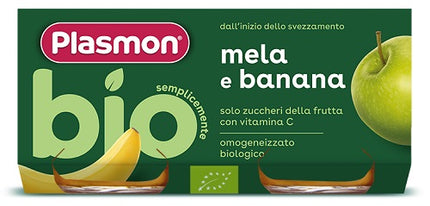 PLASMON OMOGENEIZZATO BIO BANANA MELA 2 VASETTI X 80 G
