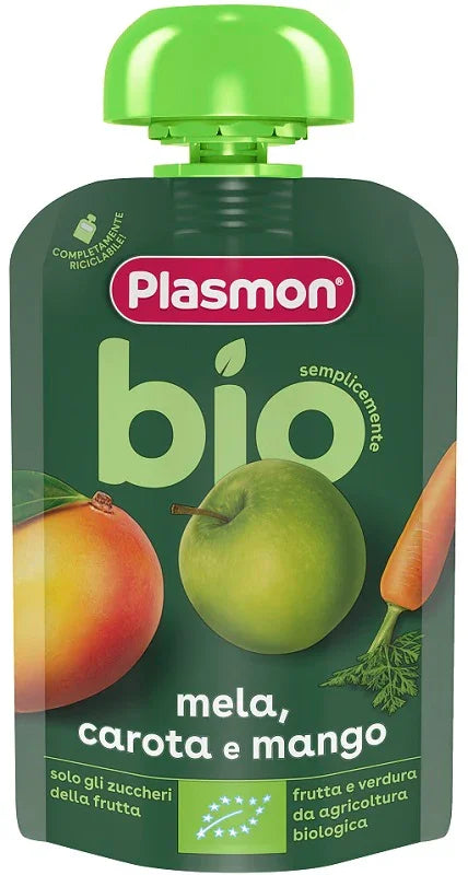 PLASMON MELA CAROTA MANGO BIO POUCHES 100 G - Farmaspeed