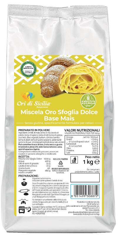 ORI DI SICILIA MIX GOLD SWEET PUFF PASTRY CORN BASE 1 KG