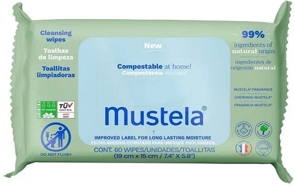 MUSTELA SALVIETTE COMPOSTABILI PROFUMATE 60 PEZZI - Farmaspeed
