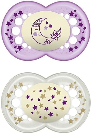 MAM SUCCHIETTO ORIGINAL NIGHT 6+ MESI SILICONE FEMMINA 2 PEZZI