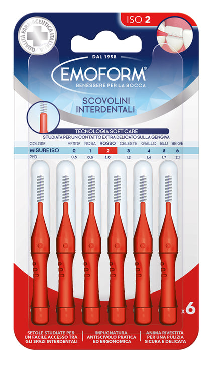 EMOFORM ISO 2 RED INTERNAL BRUSH 6 PIECES