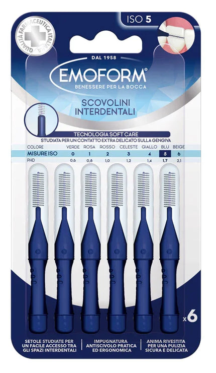 EMOFORM SCOVOLINO ISO 5 BLU 6 PEZZI - Farmaspeed