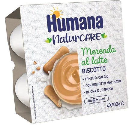 HUMANA MERENDA LATTE BISCOTTO 4 PEZZI DA 100 G - Farmaspeed