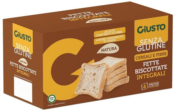 GIUSTO SENZA GLUTINE FETTE BISCOTTATE INTEGRALI 6 CONFEZIONI X 25 G