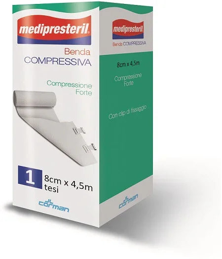 BENDA MEDIPRESTERIL COMPRESSIONE FORTE M4,5X8CM TESI - Farmaspeed